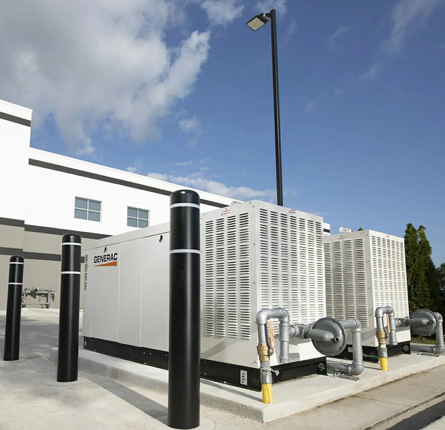 Large White Generac Industrial Generators